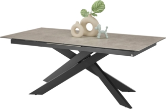 set one by Musterring Esstisch Baltimore, Platte aus Glas-Keramik, ausziehbar, Kreuzfuß schwarz, Länge 200-250cm