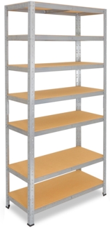 shelfplaza HOME 230 x 110 x 40 cm Schwerlastregal in grau-verzinkt mit 7 Böden und 125 kg Traglast pro Boden