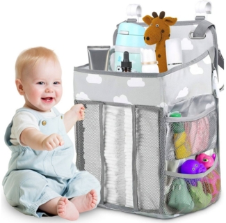SURFOU Wickeltisch Organizer Hängeorganizer Wickelkommode Zubehör Hänge (Kinderbett Windel-Kinderzimmer-Organizer, Babyzubehör für Neugeborene), Windel Organizer für Krippe Windel-Organizer für Wickeltisch
