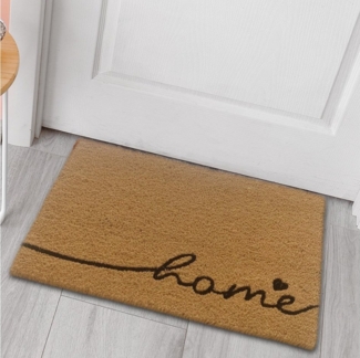 Carpetia Fußmatte Home Kokos Fußabtreter, schlichtes Design in braun-beige, Rechteckig