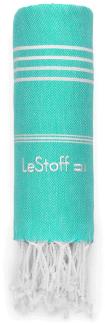 LeStoff Hamamtuch XXL Strandtuch Badetuch Saunatuch Liegetuch Überwurf Deko Decke Spa Wellness Sport Yoga Reisen 100% Bio-Baumwolle Nachhaltig natürlich weich vorgewaschen (200 x 200 cm Turquoise)