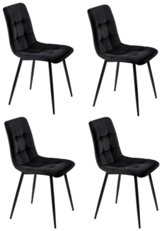 Furnishings Home Esszimmerstuhl 4er-Set Polsterstuhl mit Rückenlehne (4 St), Sitzfläche aus Samt Gestell aus Metall