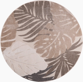 Sanat Teppich Floral Outdoor, rund, Höhe: 6 mm, In- und Outdoor geeignet, florales Design, Balkon, Terasse