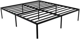 Metallbett RUKIM - Metall Schwarz 200 x 200 x 41 cm | Bett 200x200 Bettrahmen Metall Doppelbett