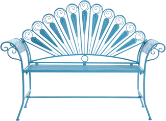 Gartenbank PAVIA 146 cm Metall Blau