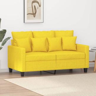 vidaXL 2-Sitzer-Sofa Hellgelb 120 cm Stoff 359264