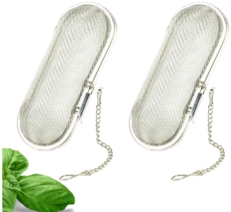 Thiru Teesieb Premium Gewürzsieb Edelstahl für Tassen, Teekannen oder Töpfe, (2-St)