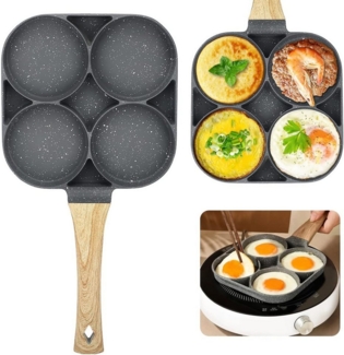 PODOFO Crêpepfanne Spiegeleipfanne 19 cm, 4 Loch Antihaft-Beschichtet Aluminium Pfanne, (1-tlg)