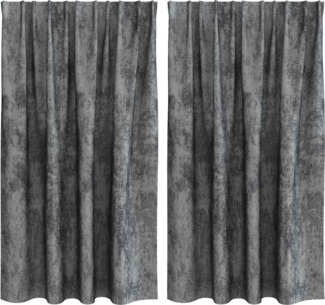 vidaXL Vorhang mit Vorhängen 2 pcs Grau 140 x 140 cm Samt 4107688