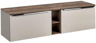 Lomadox 'Puebla' Waschbeckenschrank, Holz taupe, Vintage Oak, 48,5 x 46 x 180,4 cm