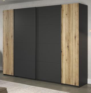 Kleiderschrank Esteban in grau und Eiche Evoke 270 cm