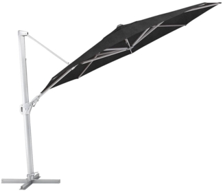 Kettler Ampelschirm Sonnenschirm Freiarmschirm EASY SWING Schirm 350 cm silber