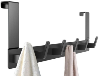 SURFOU Türhaken Kleiderhaken Tür Türhaken zum Einhängen Ohne bohren Handtuchhalter, für Schlafzimmer, Badezimmer, Küchen, Arbeitszimmer, Werkzeugräume, (Rostfreiem Aluminiumlegierung badezimmer zubehör für 2 cm dicke Türen, 40*14cm tür organizer, 1-St,...
