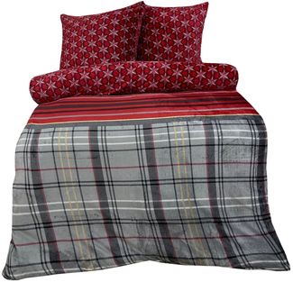 Leonado Vicenti Bettwäsche Winter Teddy Plüsch, Fleece, 2 teilig, Flauschig warmes Cashmere Touch, gestreift