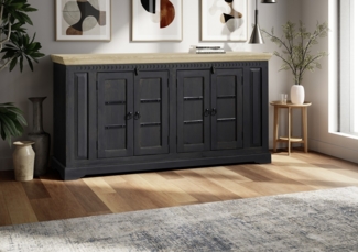 Sideboard 171x90cm 'Mumbai' Mango natur & schwarz