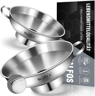 Walfos Edelstahl Marmeladentrichter Trichter Set große Öffnung 4.4 cm 3,8 cm