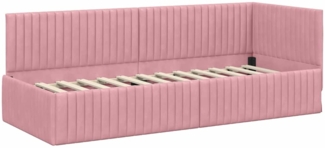 vidaXL Eckbettgestell mit Kopfteil Rosa 80x200 cm Samt 42016249