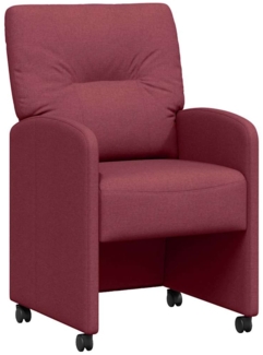 vidaXL Esszimmerstühle mit Rollen 2 pcs Weinrot 57 x 67 x 95 cm Stoff 42017850
