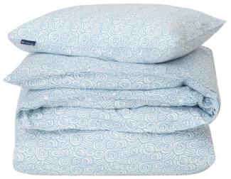 LEXINGTON Bettwäsche-Set Wave Printed Cotton Sateen White/Blue (135x200/80x80cm) 12420009-1600-S105