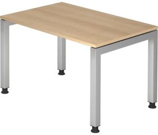 Schreibtisch JS12 U-Fuß / 4-Fuß eckig 120x80cm Eiche Gestellfarbe: Silber