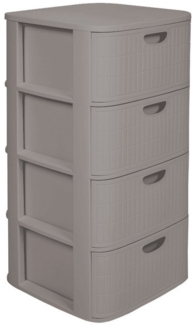 Kreher Rollcontainer 'Domus' mit 4 Schüben aus Kunststoff, rollbar (Farbe wählbar)