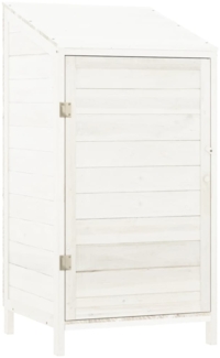vidaXL Geräteschuppen Weiß 55x52x112 cm Massivholz Tanne 152179