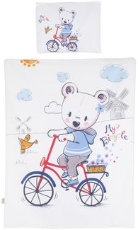 Chipolino 5-teiliges Bettwäsche Set, Decke 95 x 125 cm Kissen 35 x 45 cm blau Rennfahrer