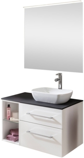 Fackelmann OXFORD Badmöbelset 7-teilig, 90 cm, Weiß, Keramikschüssel