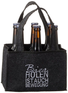 Spetebo Flaschenträger Filz Männer Flaschentasche - 6x 0,33 oder 0,5 l (Stück, 1-St, Transporttasche für Freitag), Bier Dosen Flaschen Träger