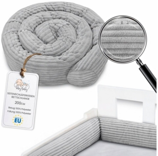 Totsy Baby Seitenschläferkissen Seitenschläferkissen Bettschlange 200 cm Baumwolle Kopfkissen Gris