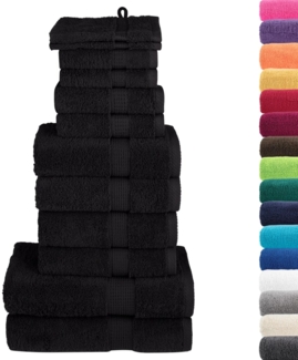 vidaXL 12 tlg. Premium-Handtuch-Set SOLUND Schwarz 600 g/m² 137582