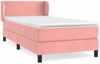 vidaXL Boxspringbett mit Matratze Rosa 100x200 cm Samt 3127360