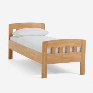 Dico Massivholz Einzelbett Komfortbett Seniorenbett, 420.00, Buche walnuss geölt Größe 100x210 cm