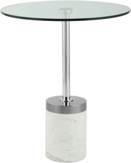 Beistelltisch Lana 125 Silber / Weiß