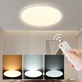 LETGOSPT LED Deckenleuchte Ultra Dünn 24W/26W LED Deckenleuchte Panel Dimmbar, Runde Deckenlampe, Ultra Dünn, LED fest integriert, kaltweiß, neutralweiß, warmweiß, Rund LED Deckenleuchte Flach 5cm für Schlafzimmer Wohnzimmer Küche