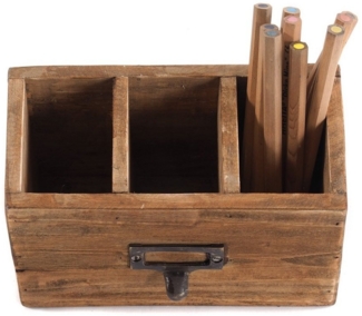 DESIGN DELIGHTS Dekoschale STIFTEHALTER "BOX 18", Altholz massiv, 19x12 cm (BxH), Stiftebox
