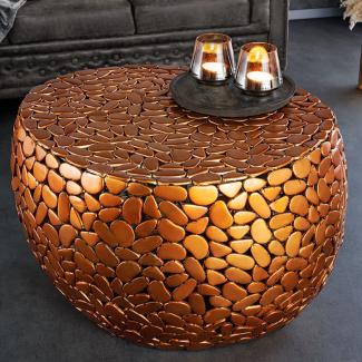 Extravaganter Unikat Couchtisch PIEDRA kupfer Aluminium Handarbeit Mosaik