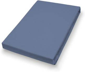 Hahn Haustextilien Jersey-Spannlaken Basic Größe 140-160x200 cm Farbe blau