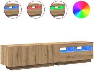 vidaXL TV-Schrank mit LED-Leuchten Artisan-Eiche 180x35x40 cm 3329164