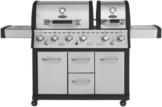 Justus Gasgrill "Mars" Pro, silber / schwarz,6+1 Brenner