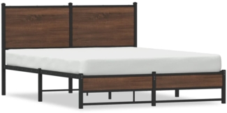 vidaXL Metallbett ohne Matratze Braun Eichen-Optik 140x190 cm 4007940