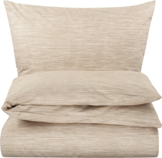 Carpe Sonno Bettwäsche Renforce 135x200 155x200 155x220 Baumwolle Sommer Bettbezug Melange, Renforce, 2 teilig, Ganzjahres Bettbezug Bettwaren Reißverschluss Einfarbig Taupe