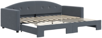 vidaXL Tagesbett Ausziehbar Dunkelgrau 90x200 cm Samt 3197302