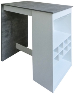HTI-Living Bartisch Küchenbar Lisa Beton Weiß (Stück, 1-St, 1 Bartisch), Bartisch mit Regal
