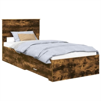 vidaXL Bettrahmen Geräucherte Eiche 90x200 cm Holzwerkstoff 3408321