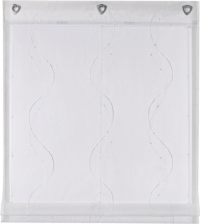 Joyswahl Raffrollo, mit Hakenaufhängung, mit U-Haken Ösenrollo Modern Bestickt