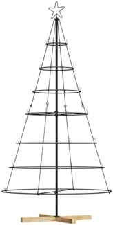 vidaXL Weihnachtsdeko mit Ständer Schwarz 180 cm Stahl 42019161