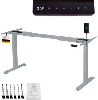 ALBATROS Lift S5S Gestell für Schreibtisch Höhenverstellbar Elektrisch, 2x Motoren, silber - Stufenlos Höhenverstellbares Schreibtischgestell/Tischgestell, Memory-Funktion, Kollisionsschutz