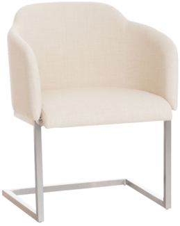CLP Besucherstuhl Magnus Stoff Freischwinger mit Edelstahlgestell,creme