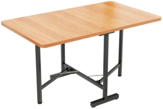 Flieks Esstisch (1-St, faltbar Tischpaltte 15-120cm), klappbar Küchentisch Schreibtisch Holzmaserung Eisenbeine